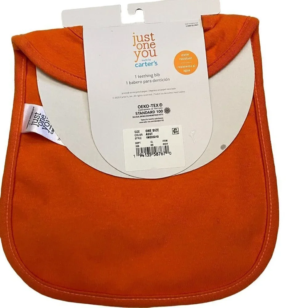 Carter's My Fist Halloween Teething Bib Spiderweb